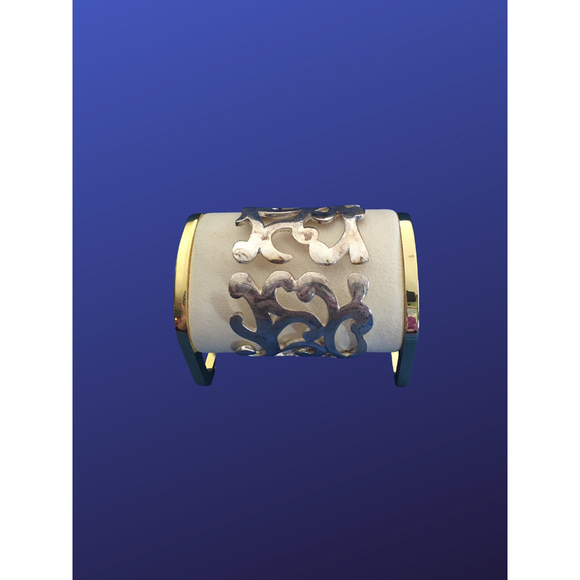 UNBRANDED Hinged CUFF Bracelet, Silver-tone Cut-out Scrollwork design, EUC - Picture 6 of 6